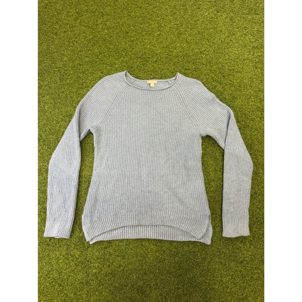 Gap Womens Light Blue Ribbed Knit Raglan Sleeve Pullover Sweater Large‎